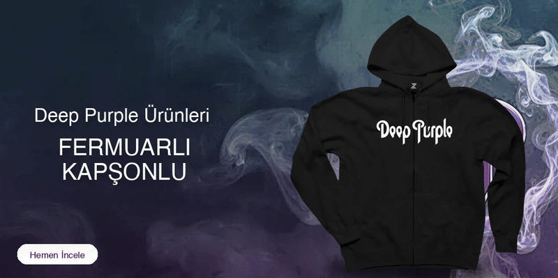 Deep Purple Fermuarlı Kapşonlu kapak