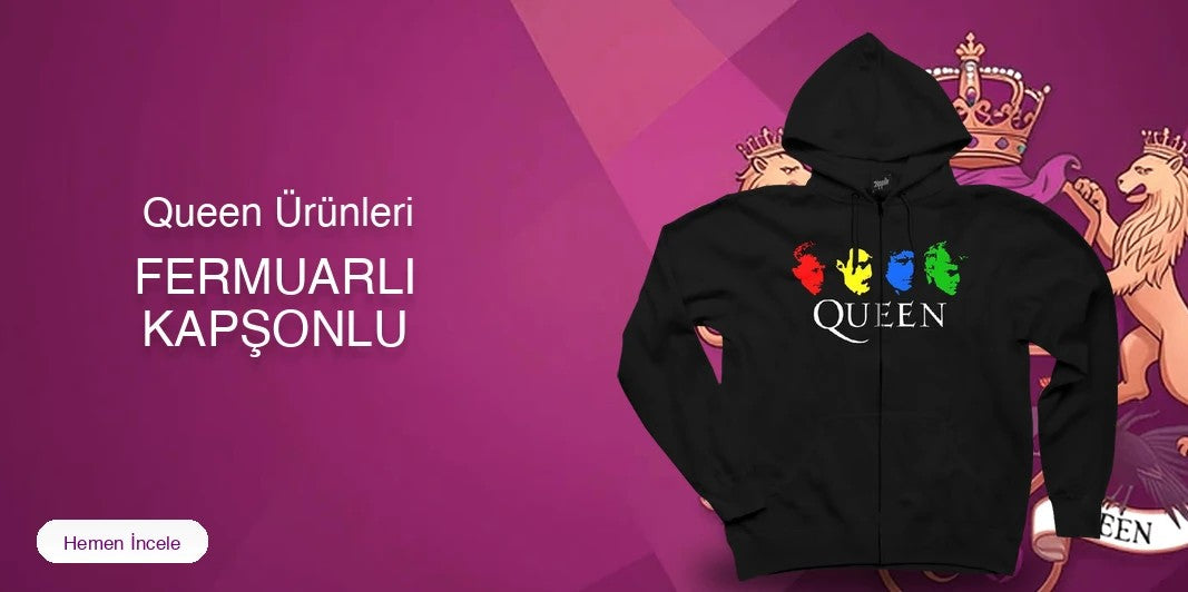 Queen Fermuarlı Kapşonlu kapak