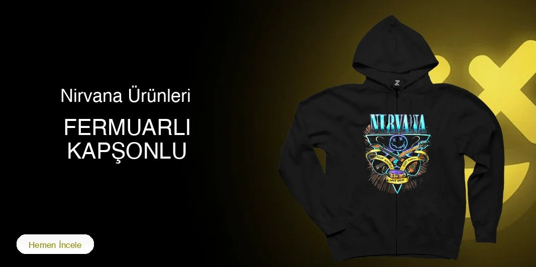 Nirvana Fermuarlı Kapşonlu kapak