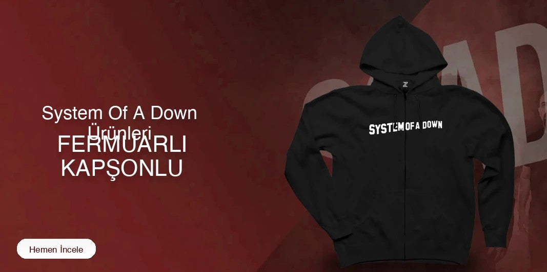 System Of A Down Fermuarlı Kapşonlu kapak
