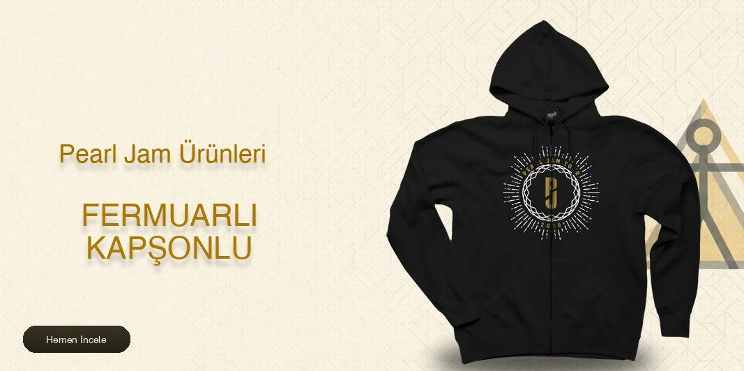 Pearl Jam Fermuarlı Kapşonlu kapak