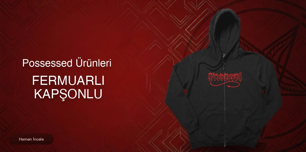 Possessed Fermuarlı Kapşonlu kapak