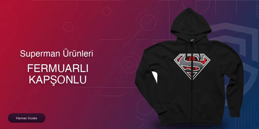 Superman Fermuarlı Kapşonlu kapak