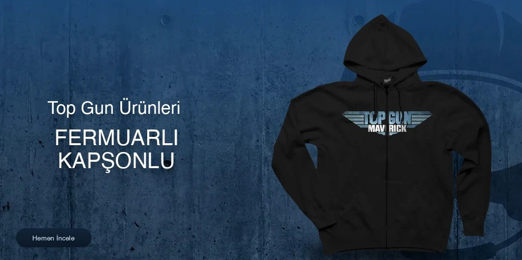 Top Gun Fermuarlı Kapşonlu kapak
