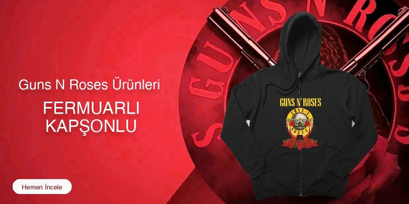 Guns N Roses Fermuarlı Kapşonlu kapak