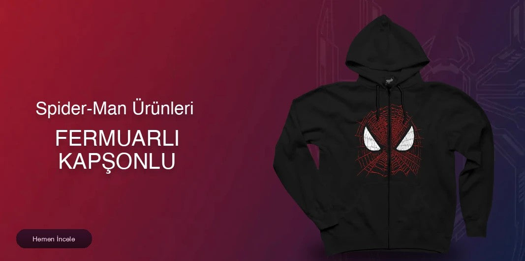 Spider-Man Fermuarlı Kapşonlu kapak