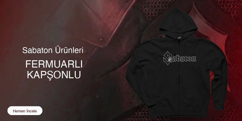 Sabaton Fermuarlı Kapşonlu