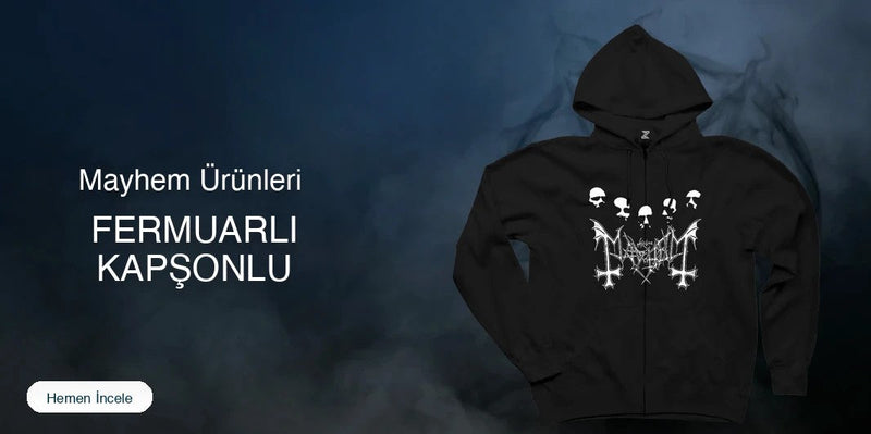 Mayhem Fermuarlı Kapşonlu kapak