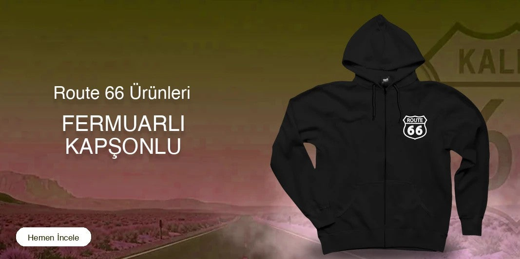 Route 66 Fermuarlı Kapşonlu kapak
