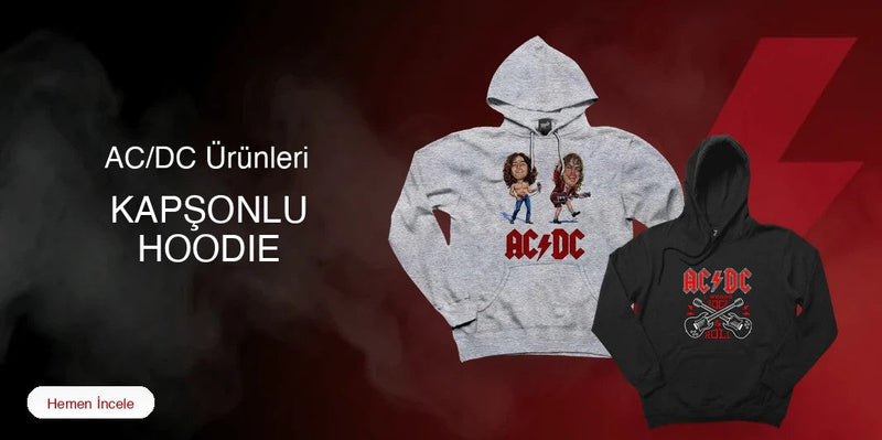 AC/DC Kapşonlu Fermuarsız kapak