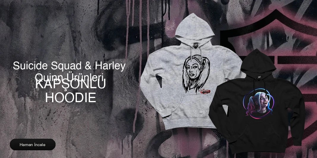 Suicide Squad & Harley Quinn Kapşonlu Sweatshirt kapak