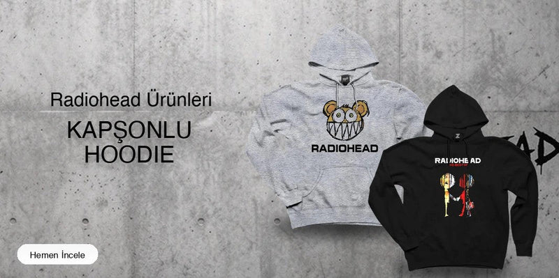 Radiohead Kapşonlu Fermuarsız