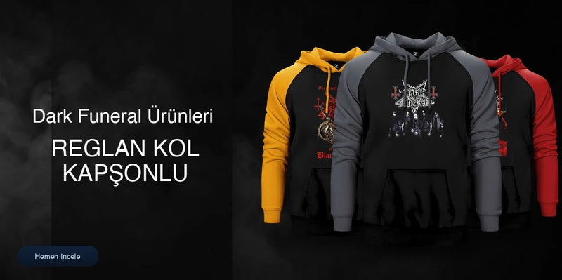 Dark Funeral Reglan Kol Renkli Kapşonlu