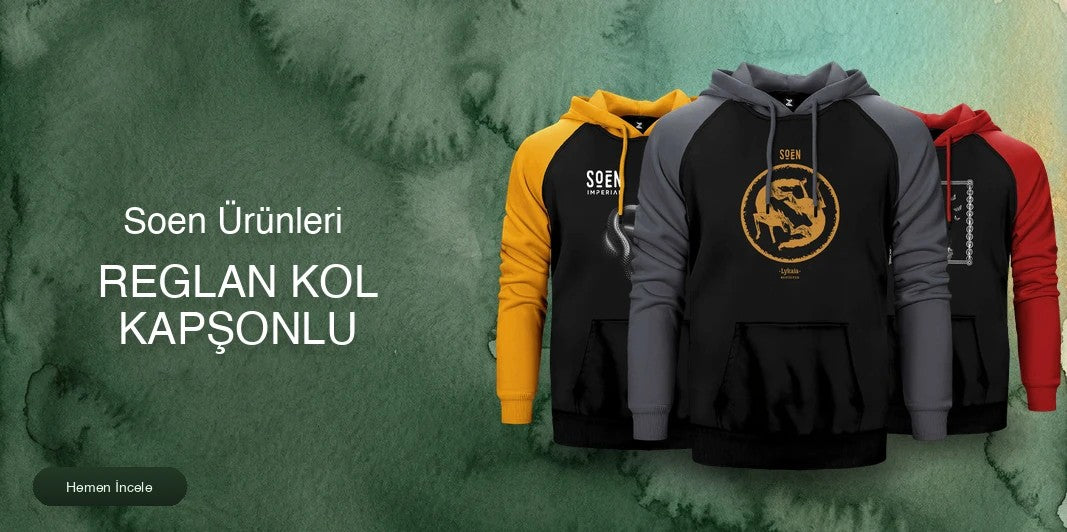 Soen Reglan Kol Renkli Kapşonlu kapak