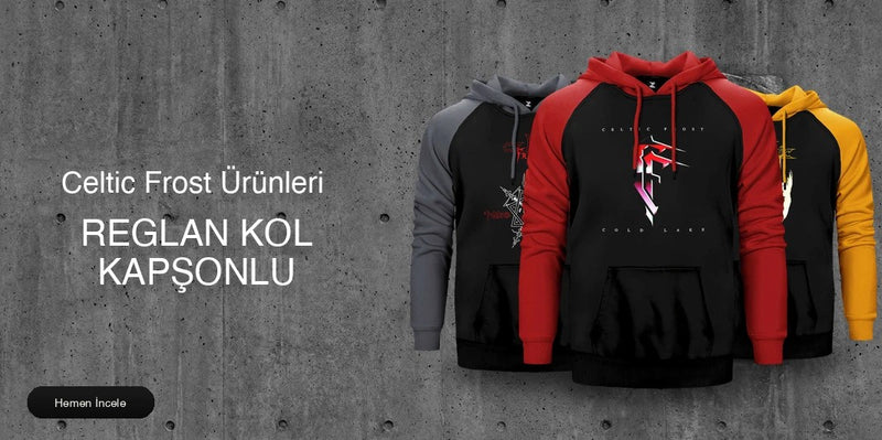 Celtic Frost Reglan Kol Renkli Kapşonlu