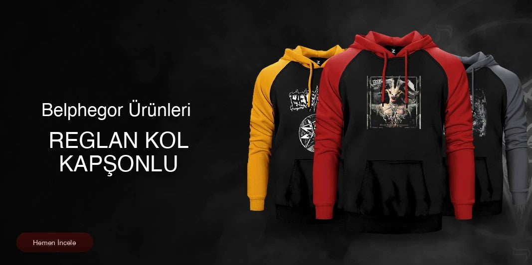 Belphegor Reglan Kol Renkli Kapşonlu kapak