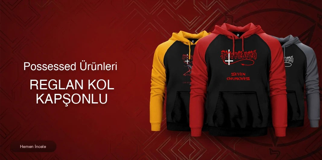 Possessed Reglan Kol Renkli Kapşonlu kapak