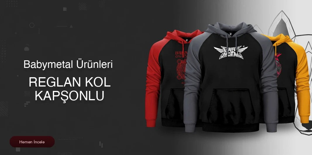 Babymetal Reglan Kol Renkli Kapşonlu kapak