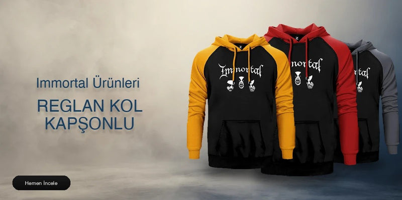 Immortal Reglan Kol Renkli Kapşonlu