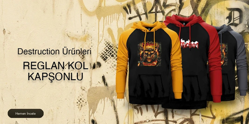 Destruction Reglan Kol Renkli Kapşonlu