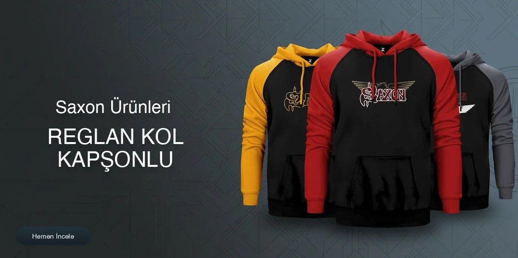 Saxon Reglan Kol Renkli Kapşonlu kapak
