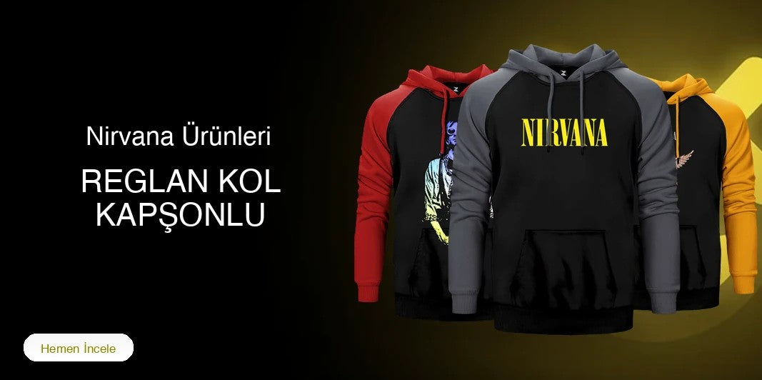 Nirvana Reglan Kol Renkli Kapşonlu kapak
