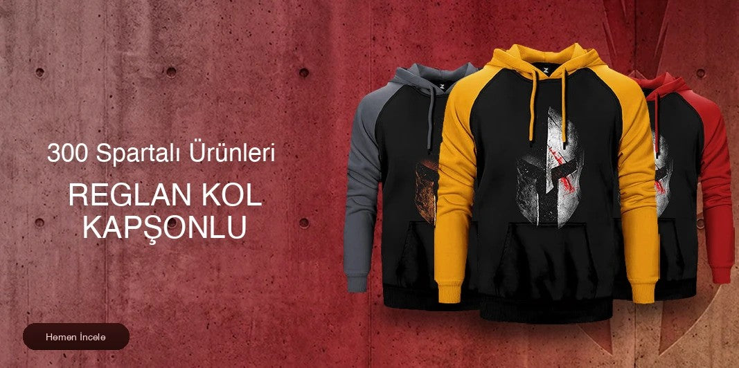 300 Spartalı Çift Renk Reglan Kol Sweatshirt kapak