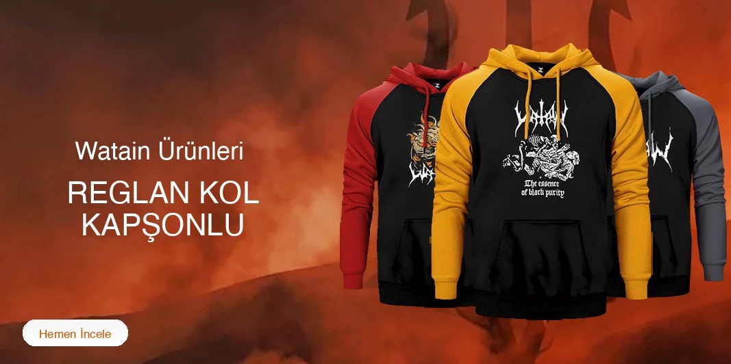 Watain Reglan Kol Renkli Kapşonlu kapak