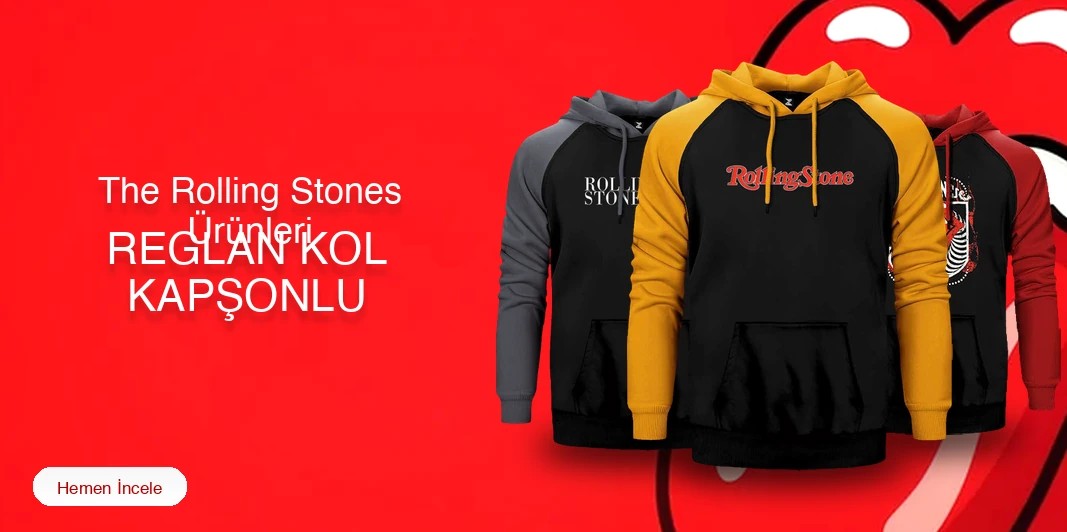 The Rolling Stones Reglan Kol Renkli Kapşonlu kapak