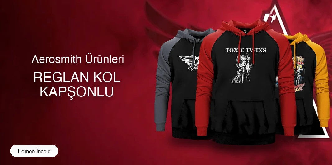 Aerosmith Reglan Kol Renkli Kapşonlu kapak