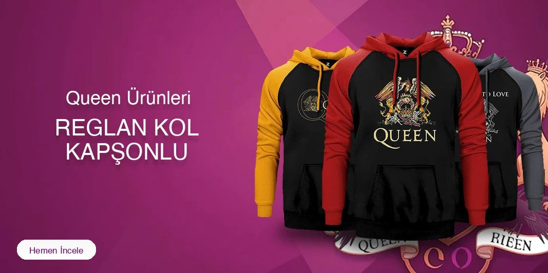 Queen Reglan Kol Renkli Kapşonlu kapak