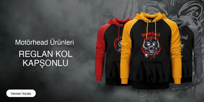 Motörhead Reglan Kol Renkli Kapşonlu kapak