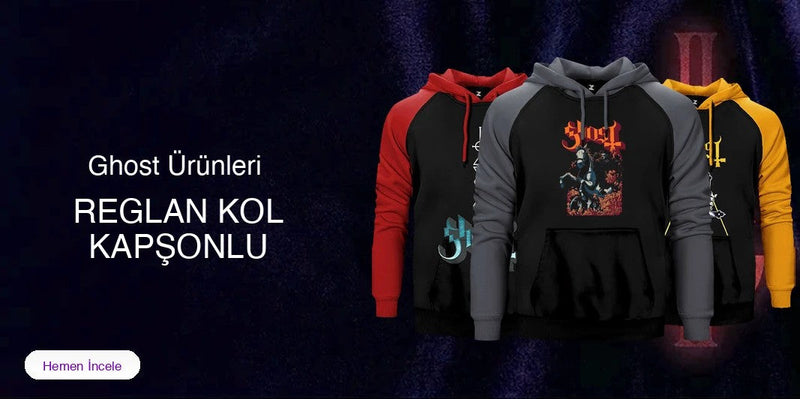 Ghost Reglan Kol Renkli Kapşonlu