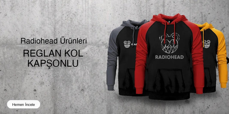 Radiohead Reglan Kol Renkli Kapşonlu