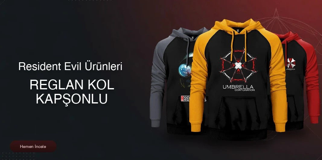 Resident Evil Çift Renk Reglan Kol Sweatshirt kapak