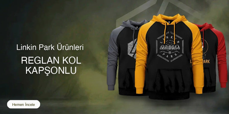 Linkin Park Reglan Kol Renkli Kapşonlu