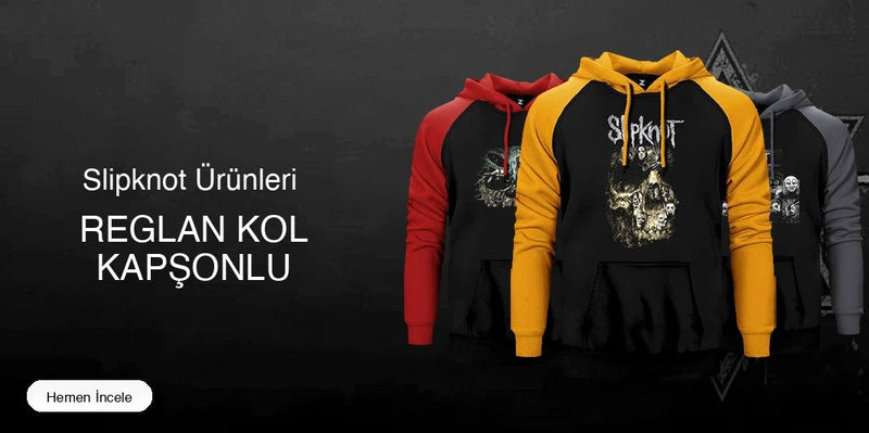 Slipknot Reglan Kol Renkli Kapşonlu kapak