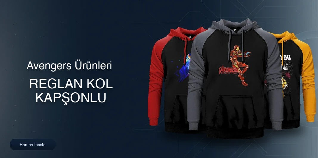 Avengers Çift Renk Reglan Kol Sweatshirt kapak