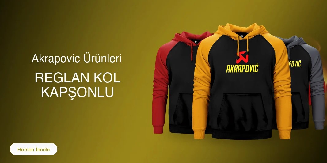 Akrapovic Reglan Kol Renkli Kapşonlu kapak