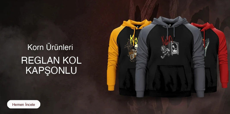 Korn Reglan Kol Renkli Kapşonlu