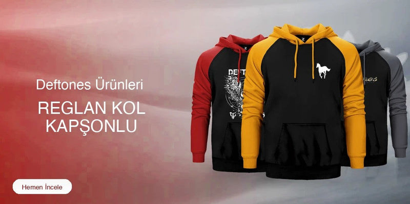 Deftones Reglan Kol Renkli Kapşonlu