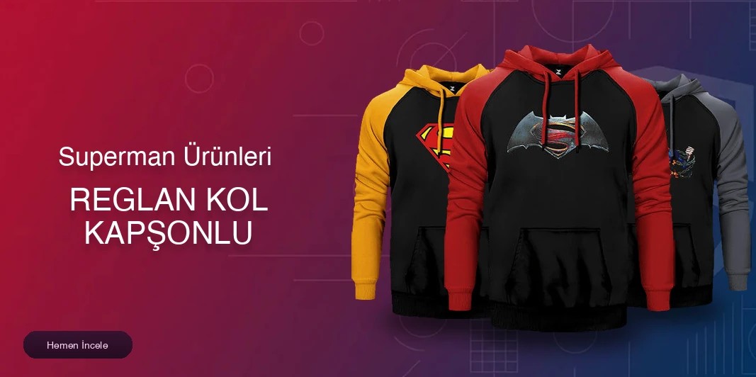 Superman Çift Renk Reglan Kol Sweatshirt kapak