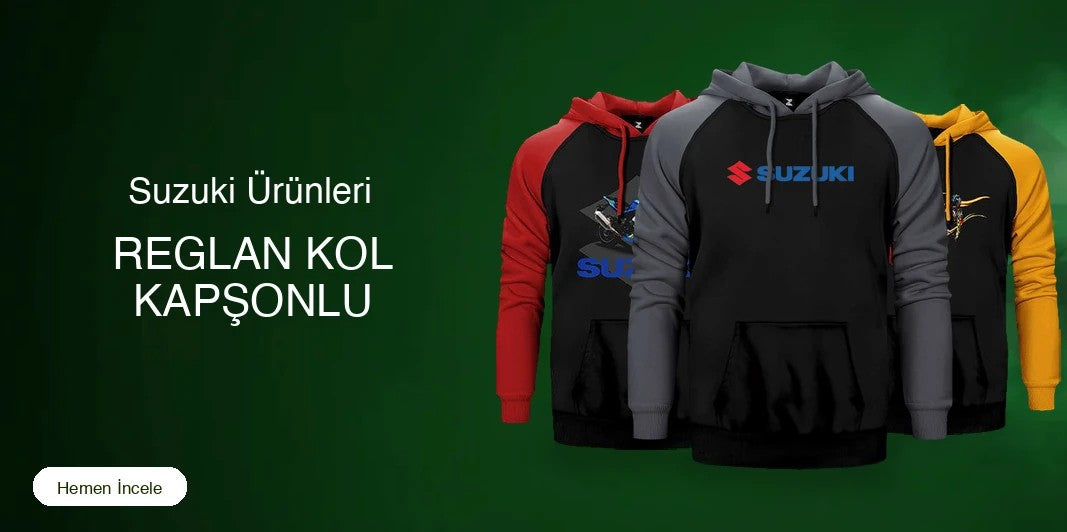 Suzuki Reglan Kol Renkli Kapşonlu kapak