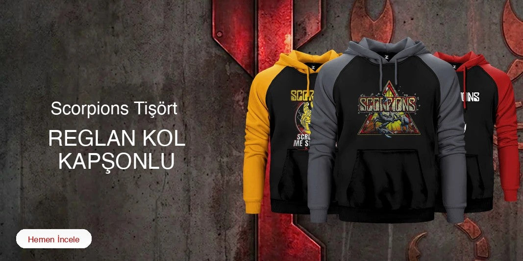 Scorpions Reglan Kol Renkli Kapşonlu kapak