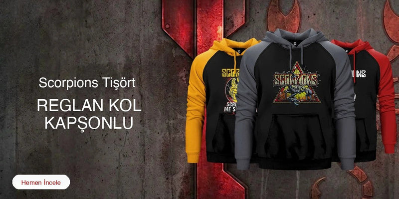 Scorpions Reglan Kol Renkli Kapşonlu kapak