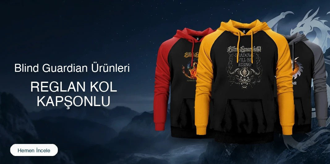 Blind Guardian Reglan Kol Renkli Kapşonlu kapak