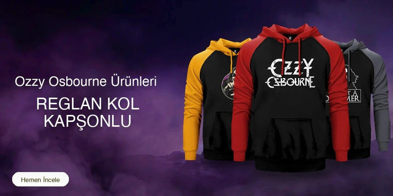 Ozzy Osbourne Reglan Kol Renkli Kapşonlu
