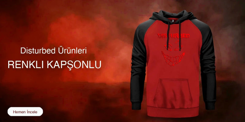 Disturbed Renkli Kapşonlu
