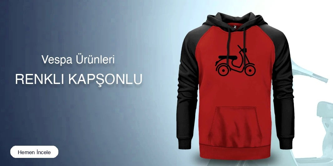 Vespa Renkli Kapşonlu kapak