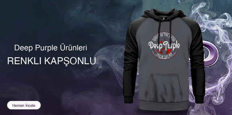 Deep Purple Renkli Kapşonlu kapak
